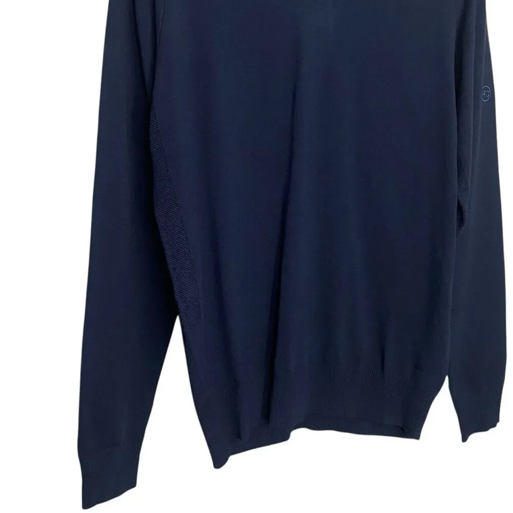 AG Adriano Goldschmied Sweater Mens M Navy Blue V-Neck Vented Golf Preppy NEW - Picture 5 of 10